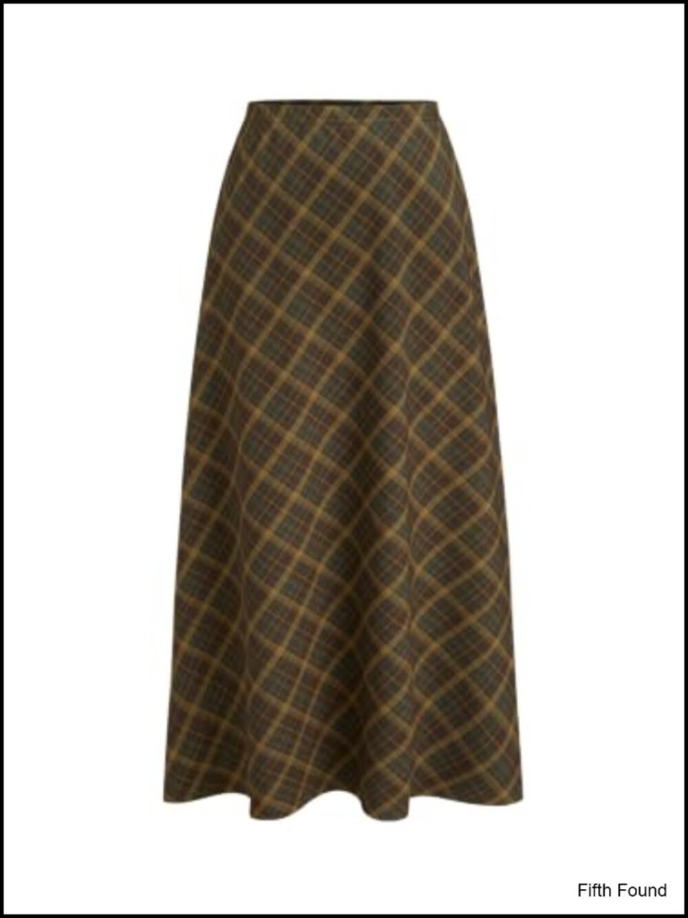 Plaid Maxi Skirt A-Line Pleated Gingham High Rise Flared Hem